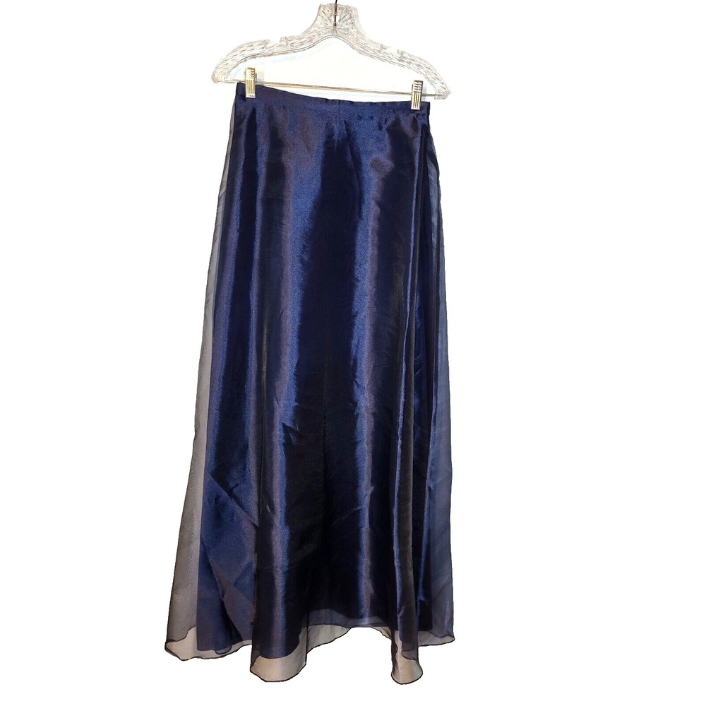 Blondie Nites By Jaslene Blue Tulle Lined Formal Circle Skirt Rear‎ Zip  Size 7L